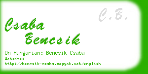 csaba bencsik business card
